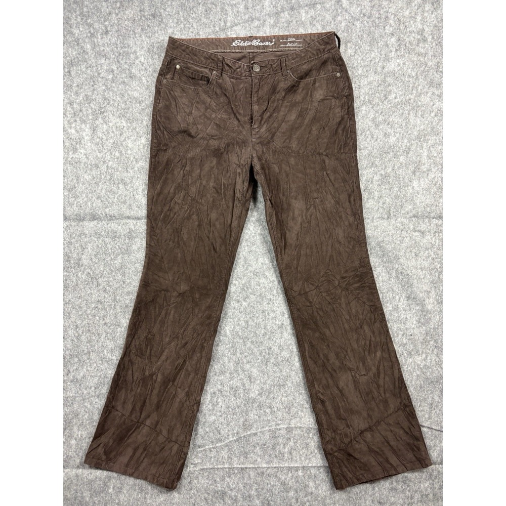 Eddie Bauer Womens Curvy Fit Bootcut Leg Jeans Brown Corduroy Pants Size 12